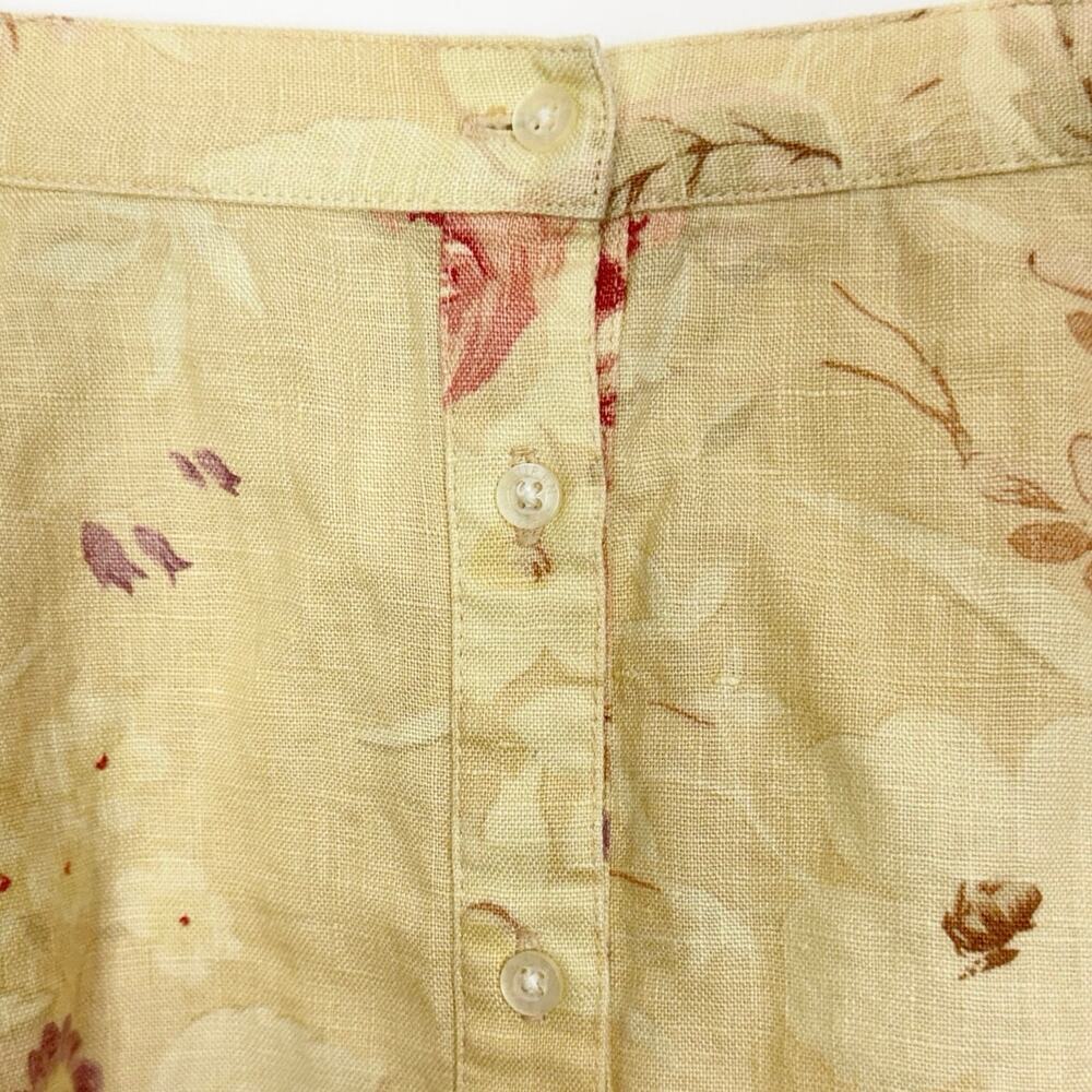Lauren Ralph Lauren Linen Floral Button Front Skirt - Picture 3 of 10
